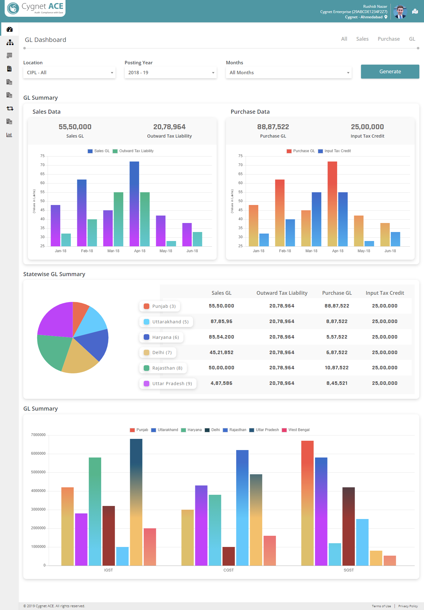 Cygnet Tax Tech’s GL reconciliation module